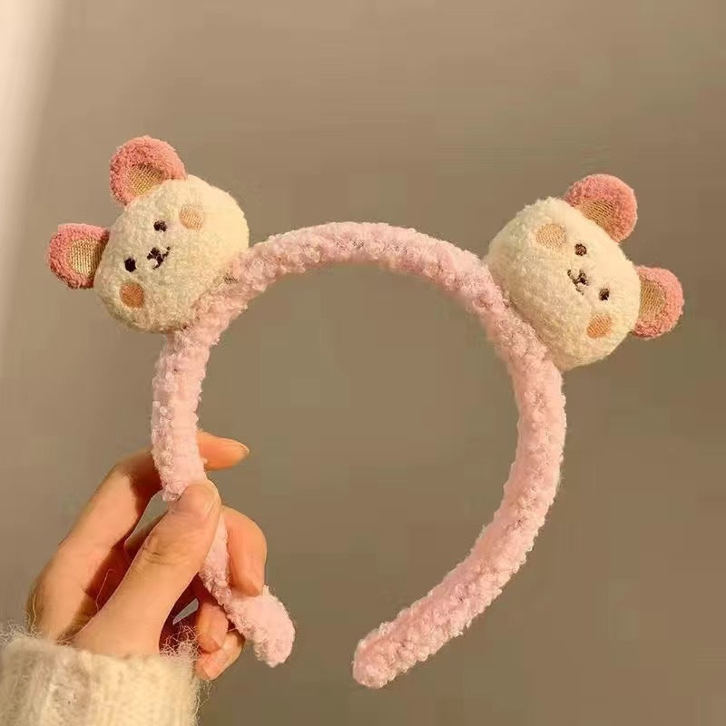 Cute Face Wash Hair Bands Female Cartoon Headwear Hair Band Headband Apply