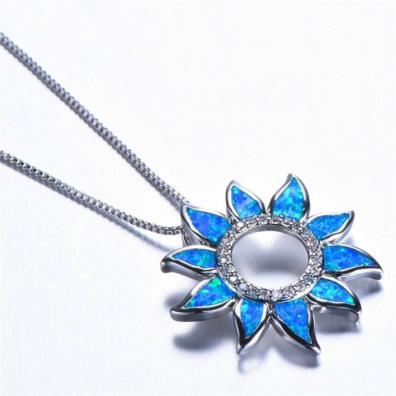 Sun Flower Blue Pendant