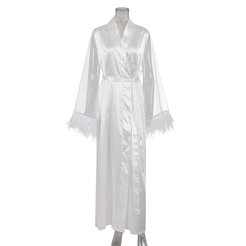 Women's Lace Feather Hollow Dress