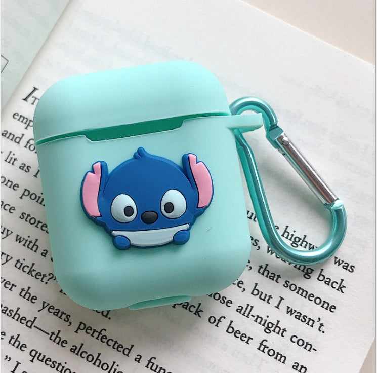 Compatible with Apple, AirPods Protective Jacket Cute Cartoon Silicone Anti-Falling Earphone Jacket Japanese Korean Women''s Key-Clasp Hanging Rope