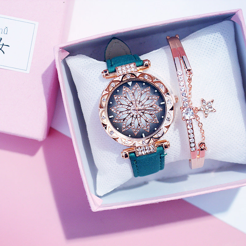 Rotating Ladies Net Red Quartz Watch Casual