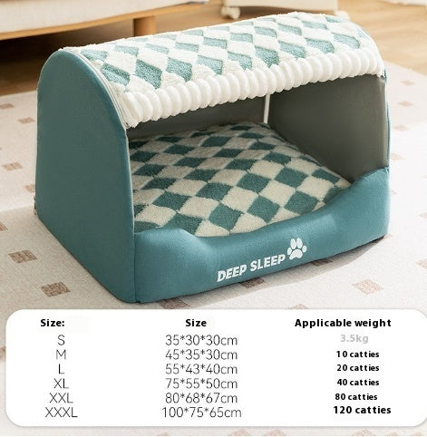 Small Dog Three-Dimensional Bear Curved Room Kennel Removable Nest Warm Enclosed Cave Sofa Pets Supplies