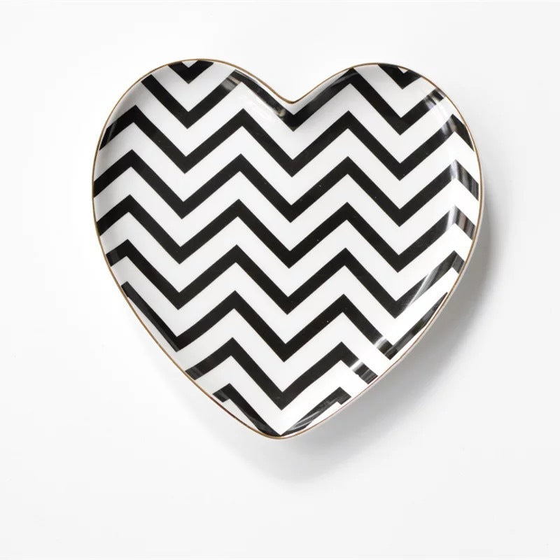 Heart Shaped Breakfast Ceramic Dish