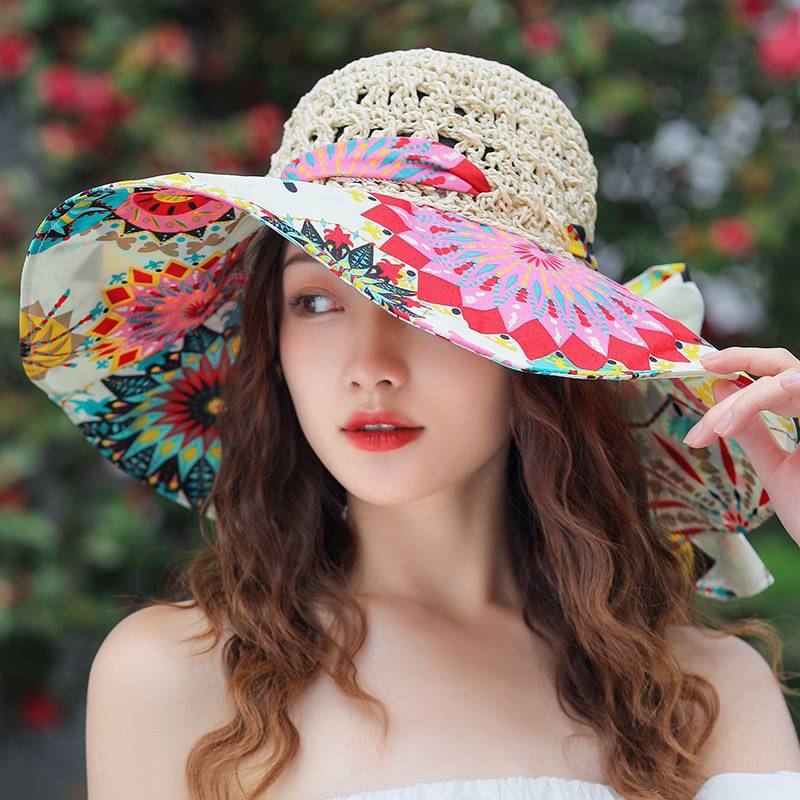 Summer Beach Sun Hat Beach Green Straw Hat For Women