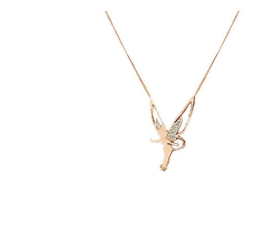 Diamond Angel Wings Necklace Charm Fashion Jewelry