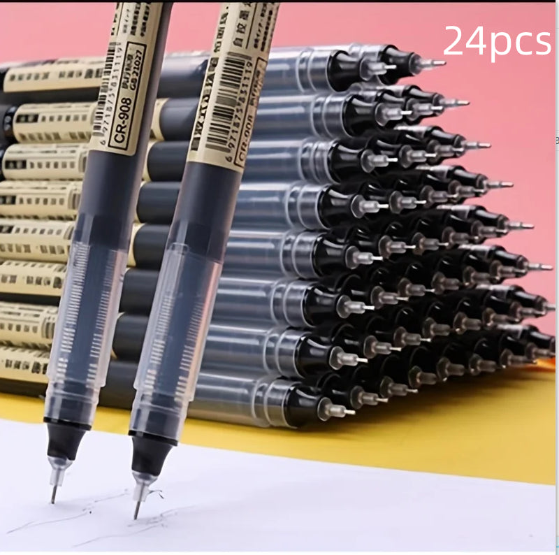 Straight-Liquid Ballpoint Pen 05mm Gel Pen Student Carbon Pen Water-Based Paint Pen Roller Ball Pen Signature Pen