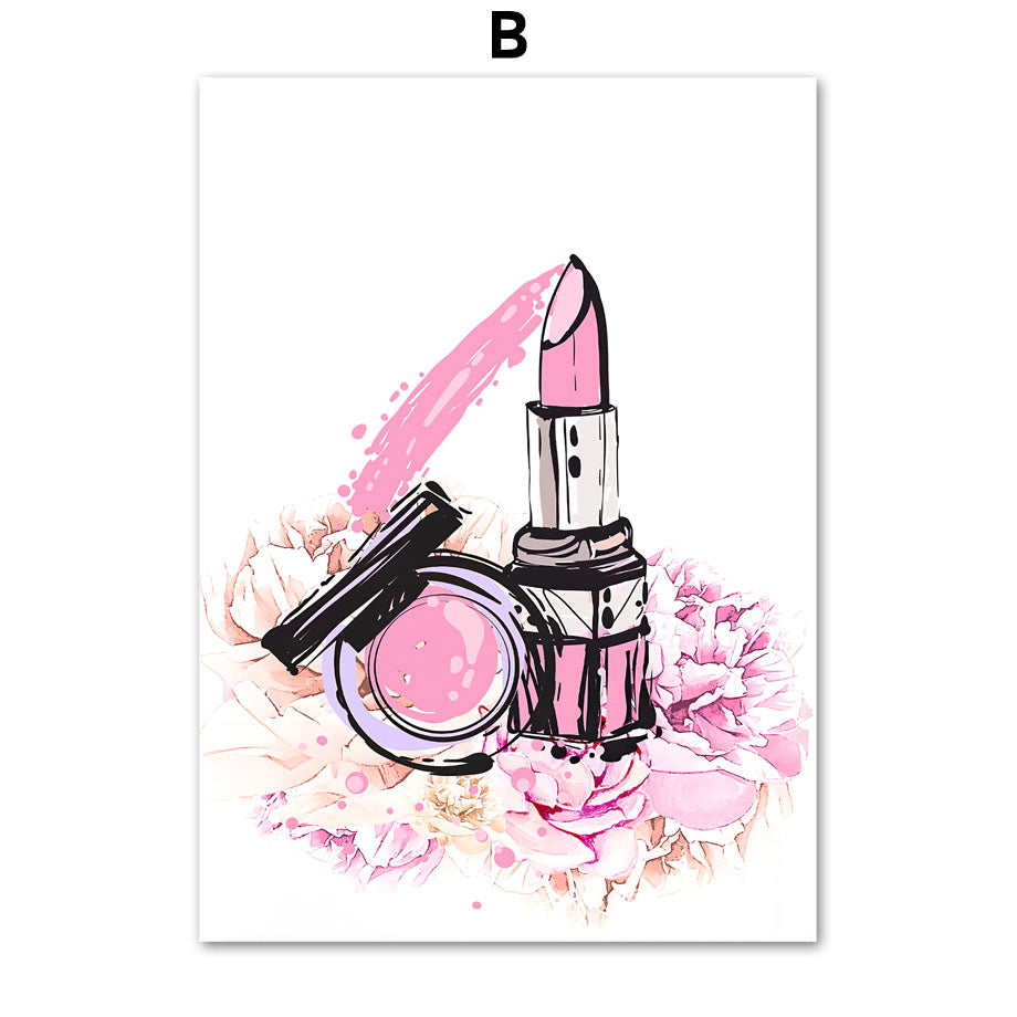 Decorative Girly Pink Art Gallery Custom Oil-Painting Canvas