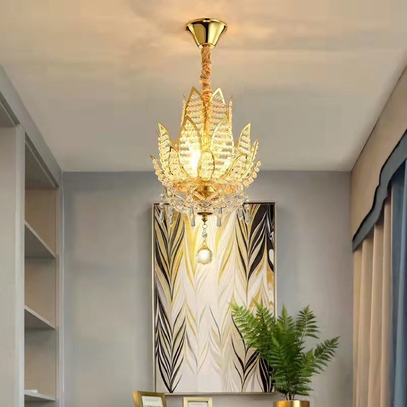 Lotus Zen Golden Crystal Lamp