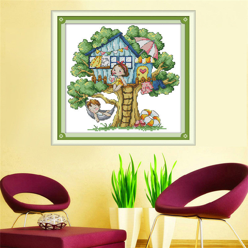 Happiness Tree Cross Stitch