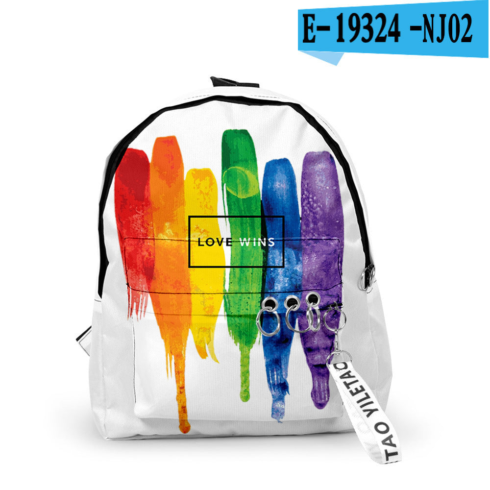Men's And Women's Fashion Trend Student Daily 3D Digital Printing Backpack