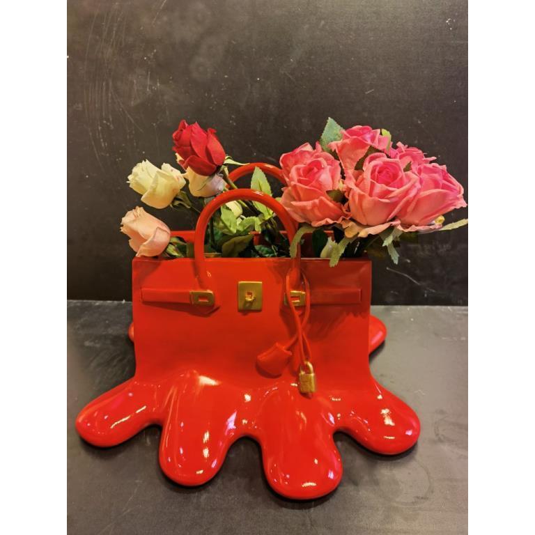High-End Bag Resin Vase Flower Arrangement Sculpture