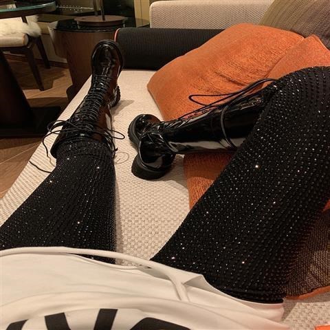 Heavy-Duty Hot Rhinestones Sparkling Slim Leggings