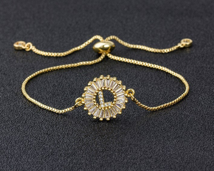 Copper Inlaid Zircon Color Message Bracelet