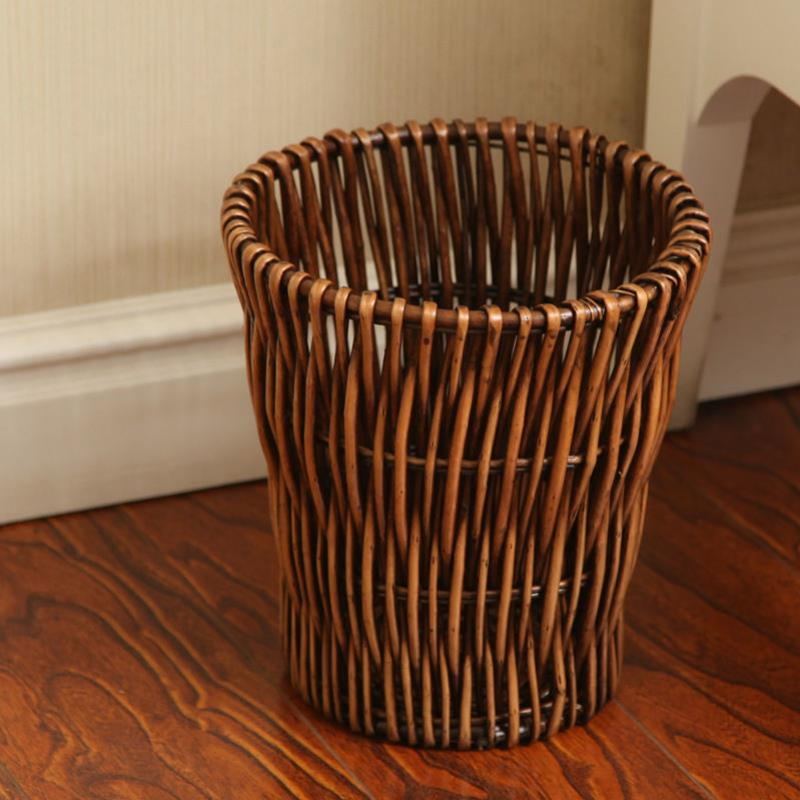 Rattan Trash Can
