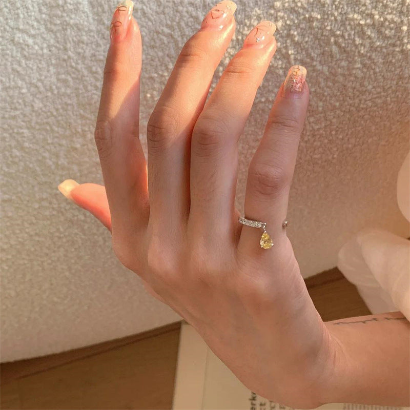 Antique Zircon Brushed Ring Female Retro Minority