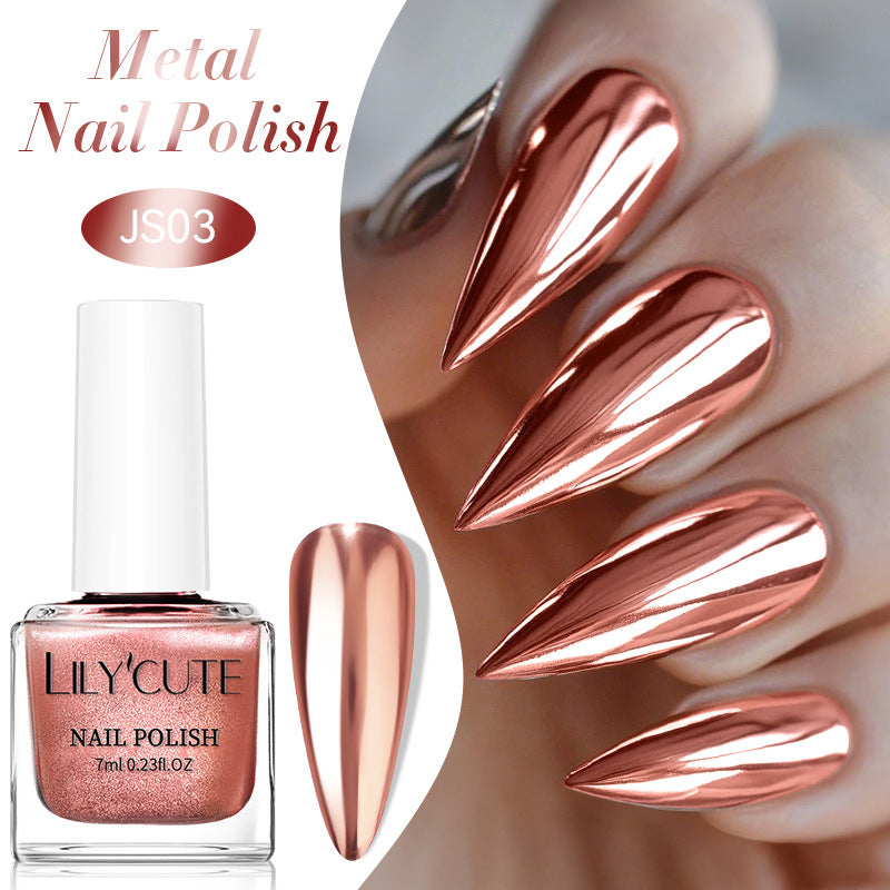 Quick-Dry Metallic Mirror Nail Polish, No Baking Required