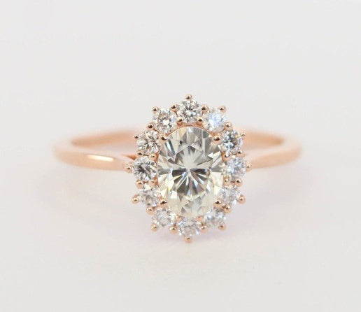 Wish Hot New Egg-Shaped Opal Opal Ring European Beauty Plated 18k Rose Gold Royal Jewelry