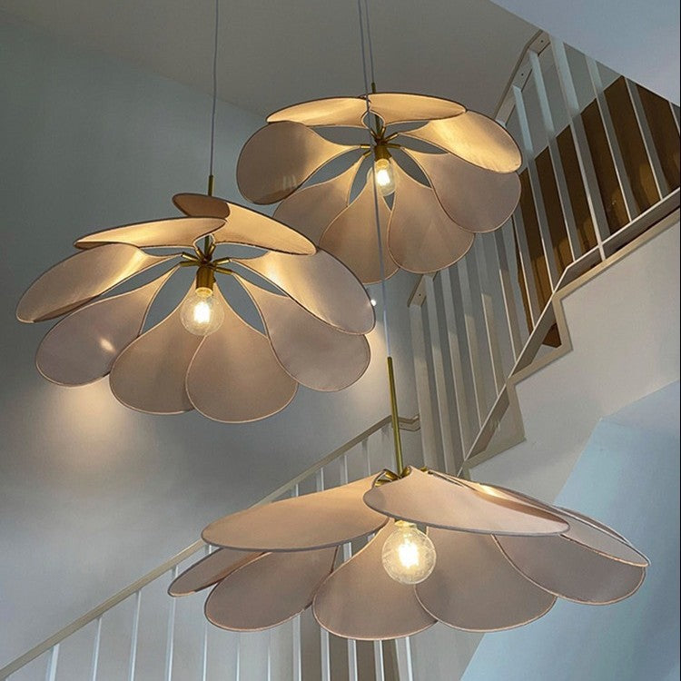 Fabric Dining Room Chandelier Living Room Bedroom Creative Petal Lamp