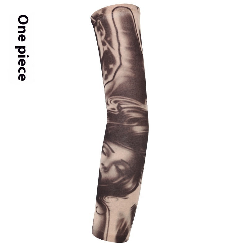 Flower Arm Tattoo Oversleeve Seamless Outdoor Riding Tattoo Sun Protection Oversleeve Cycling Tattoo Oversleeve