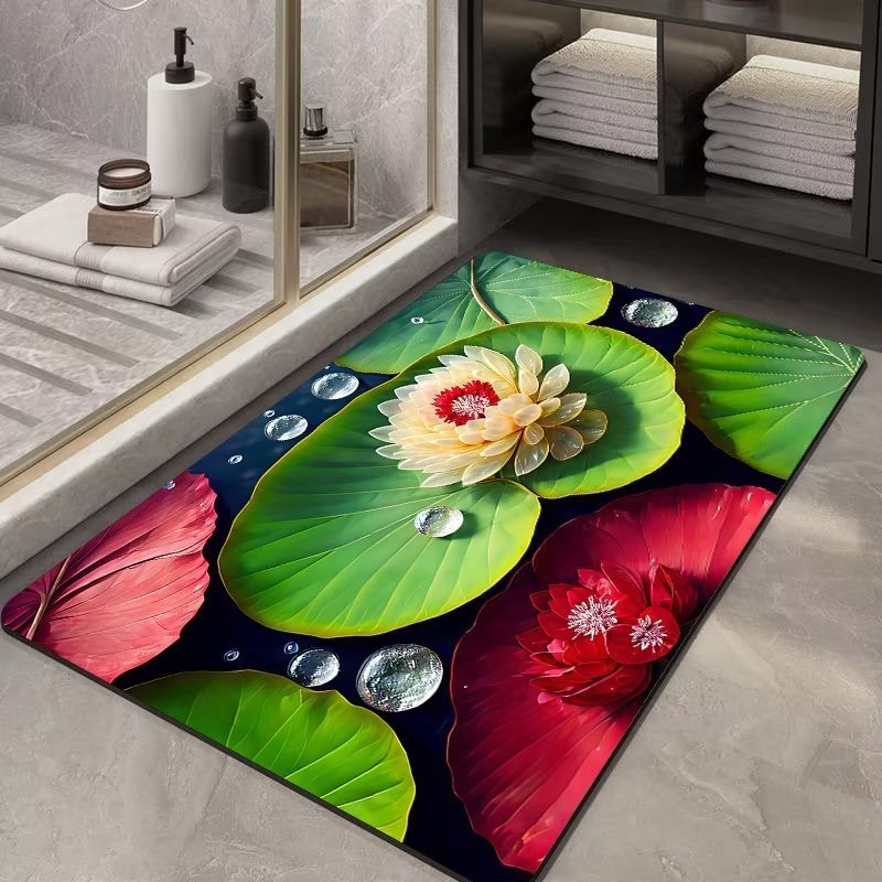 Soft Diatom Ooze Floor Bathroom Absorbent Bathroom Step Mat Quick-Drying Non-Slip Toilet Door Mat