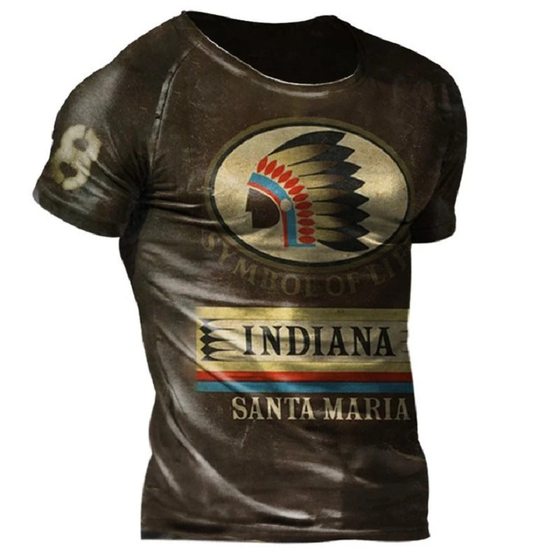 Men's T-Shirt New 3D Retro Digital Printing Men's And Women's T-shirt
