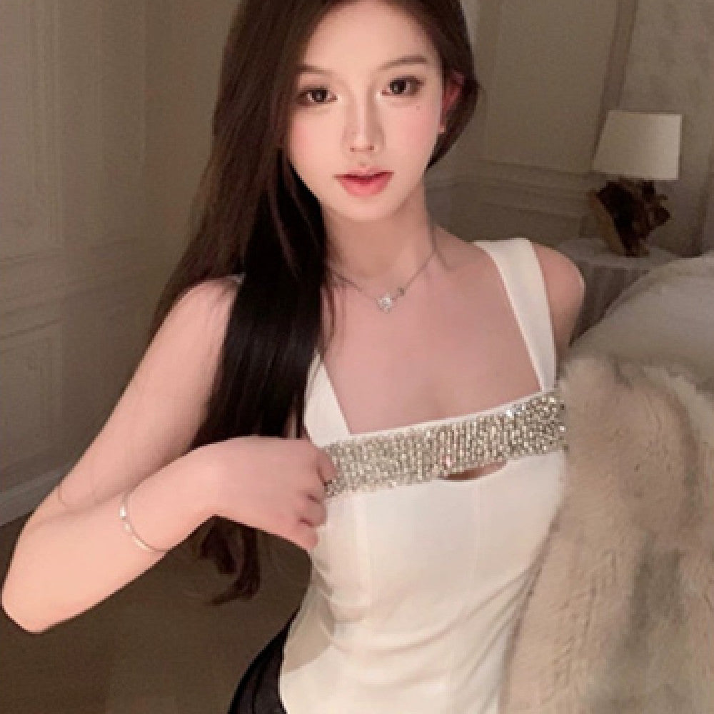Fashion Hollowed-Out Diamond Camisole Women's Top