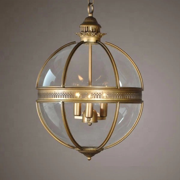 Retro Industrial Style Hotel Hall Bedroom Dining Room Round Glass Ball Chandelier