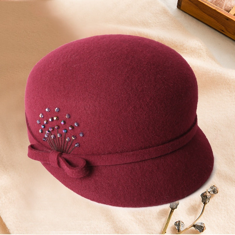 Wool Peaked Cap Casual Woolen Felt Hat