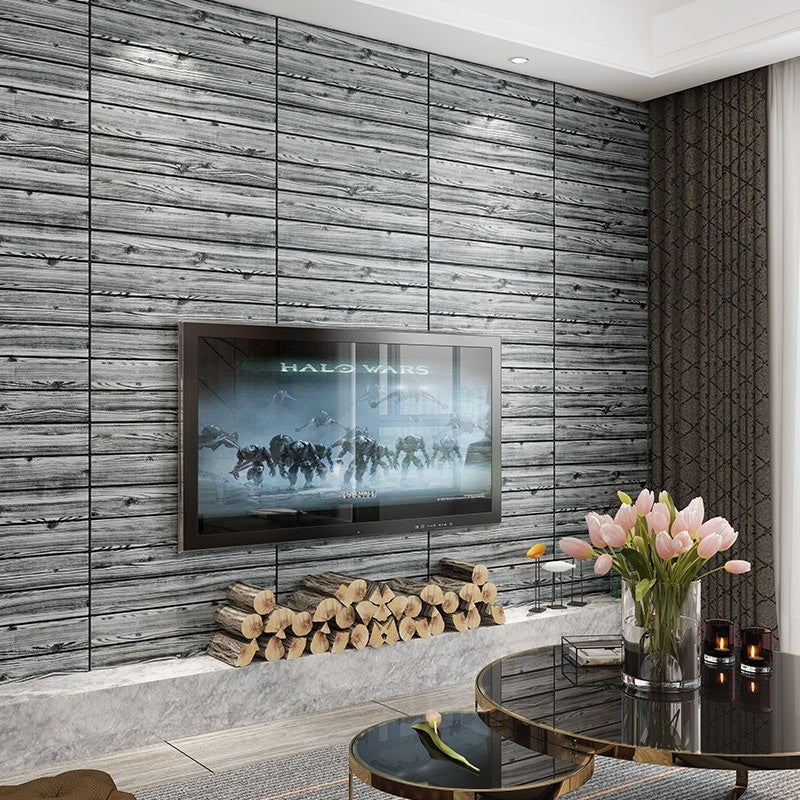 3D Wood-Grain Self-adhesive Wall Stickers
