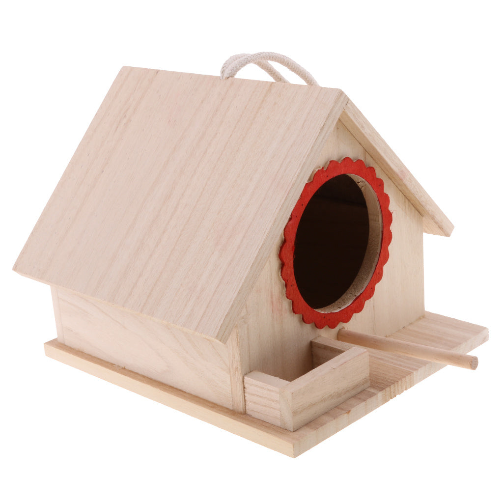 Outdoor Garden Wooden Parrot Bird Nest House