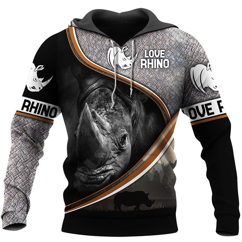 3D Digital Print Hooded Sweatshirt Jacket