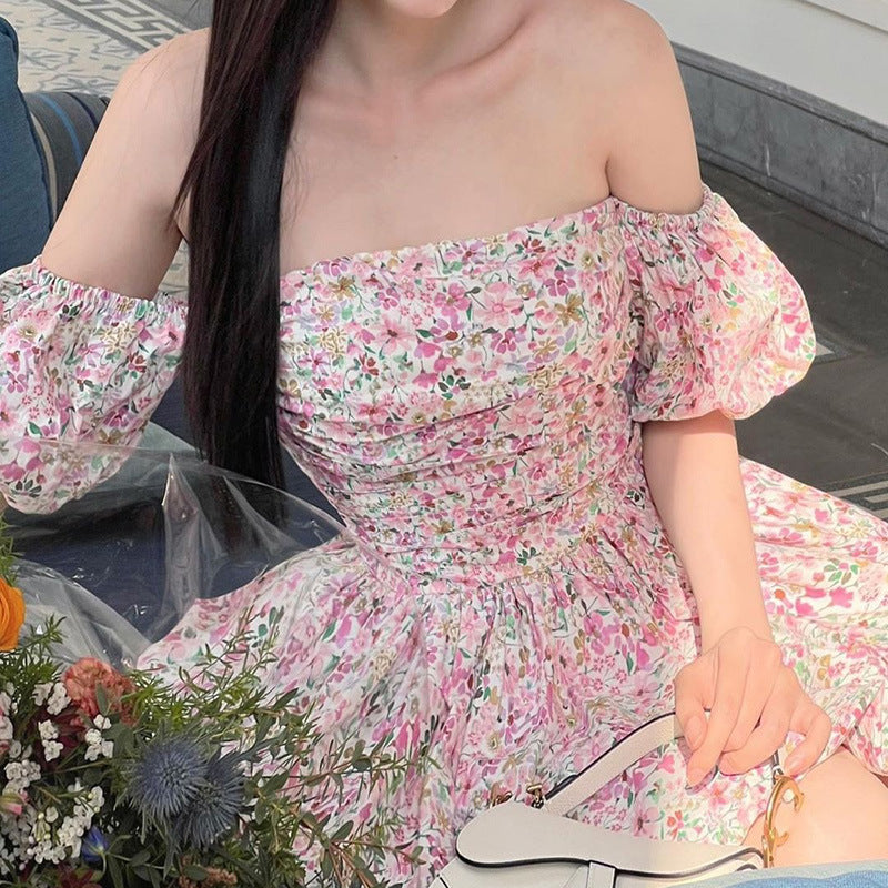 Fragmented Flower A Swing Off Shoulder Two Wear Dress