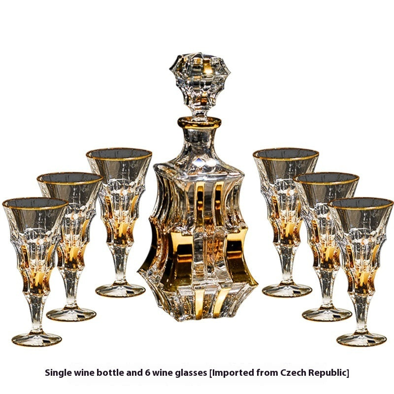 Crystal Glass Light Luxury Gold Red Wine High Leg