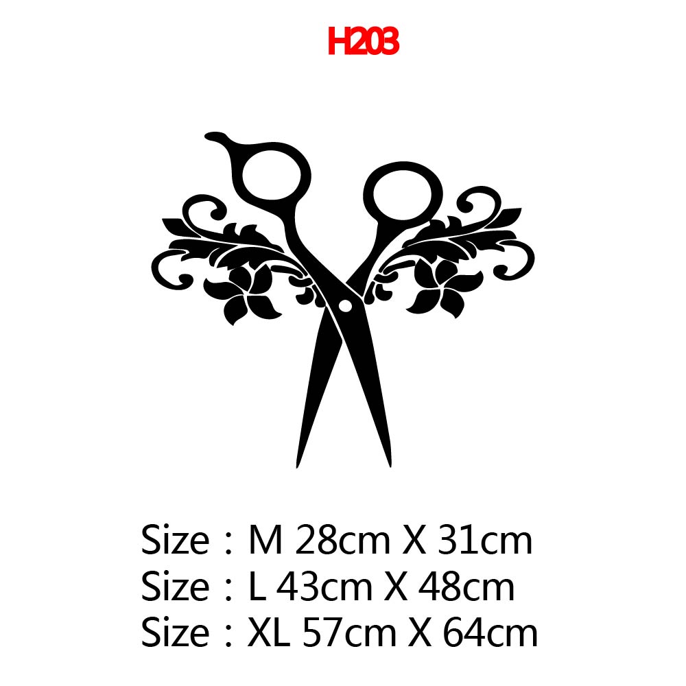 Beautification Decor Design Carved Black Pattern Barber Shop Window Stickers