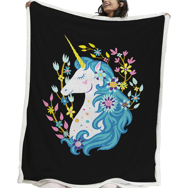 Thickened Double-Layer Eye Digital Printed Airable Cover Square Blanket