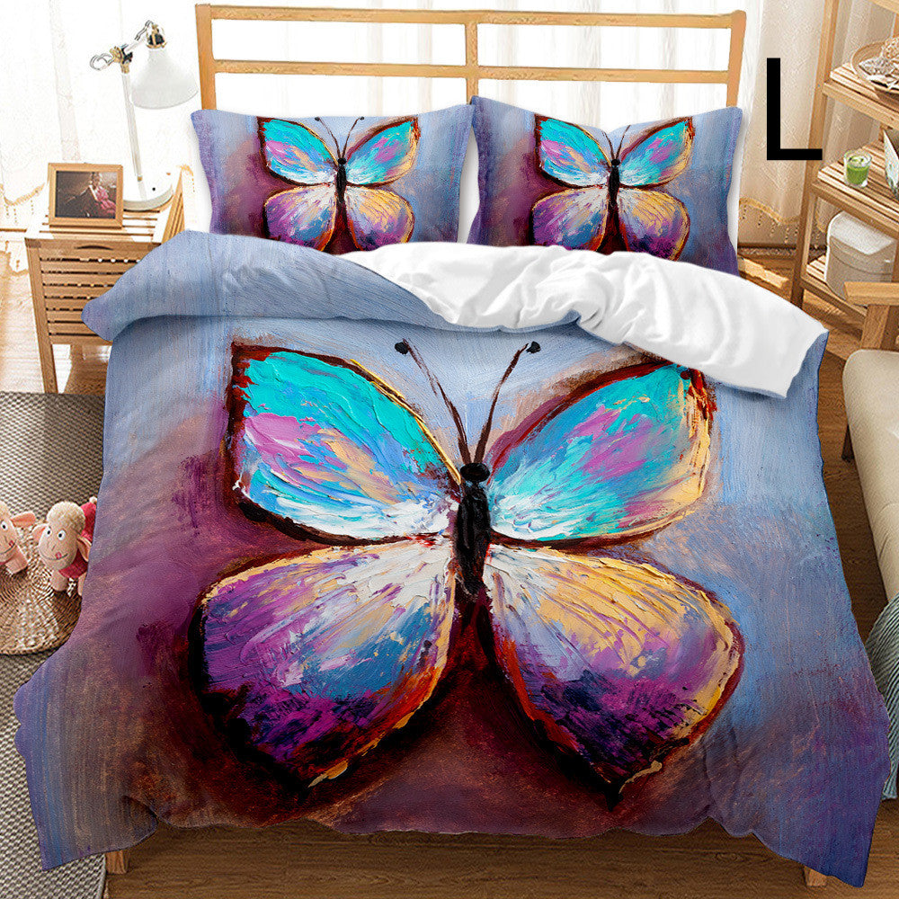 Butterfly Series Three-piece Bedding Quilt Cover Set
