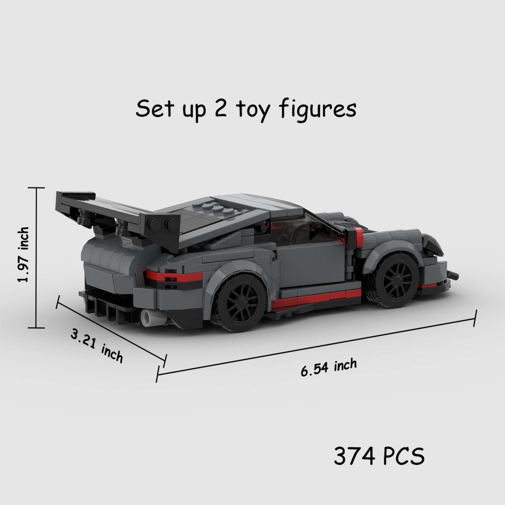 374PCS Gray Sports Car Building Blocks,Speed Champions Cars Blocks Building Sets Toys