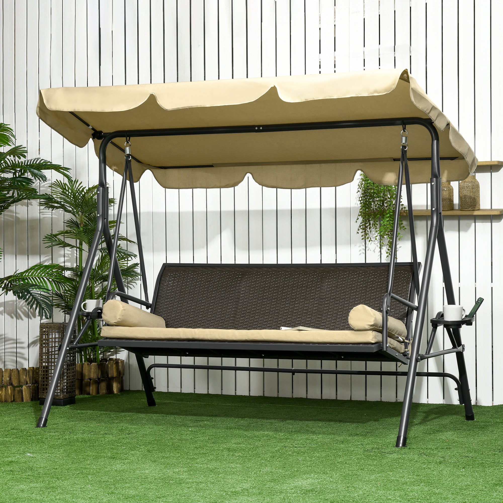 3-Seat Patio Swing Chair