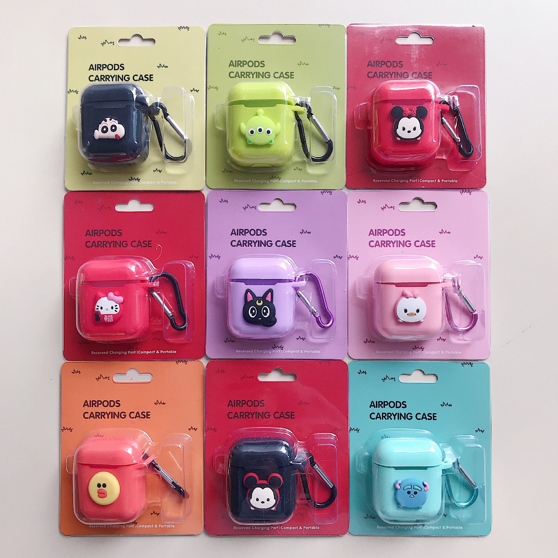 Compatible with Apple, AirPods Protective Jacket Cute Cartoon Silicone Anti-Falling Earphone Jacket Japanese Korean Women''s Key-Clasp Hanging Rope