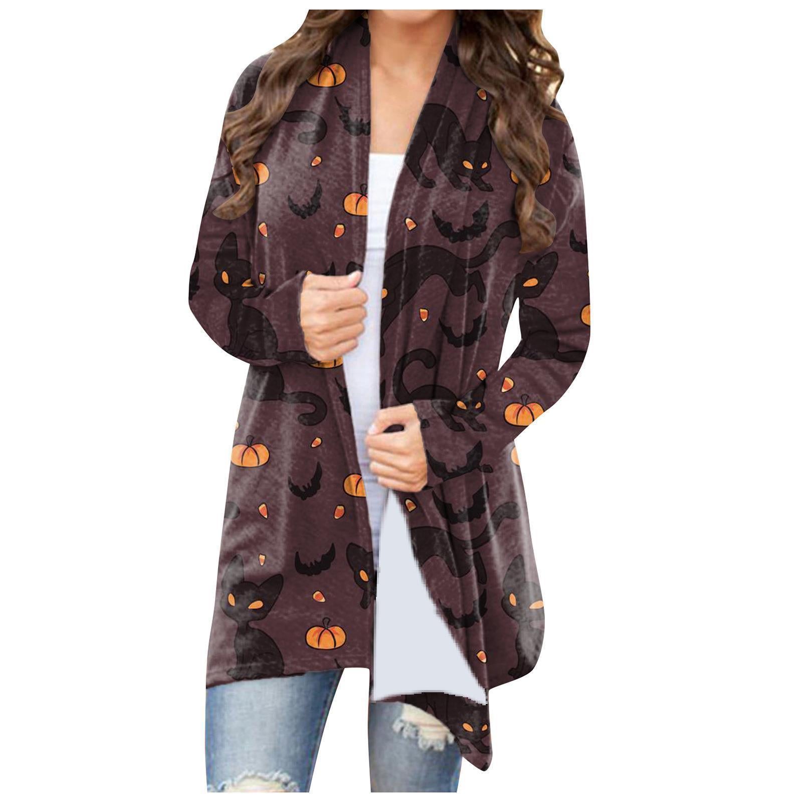 Women's Casual All-Match Halloween Theme Coat