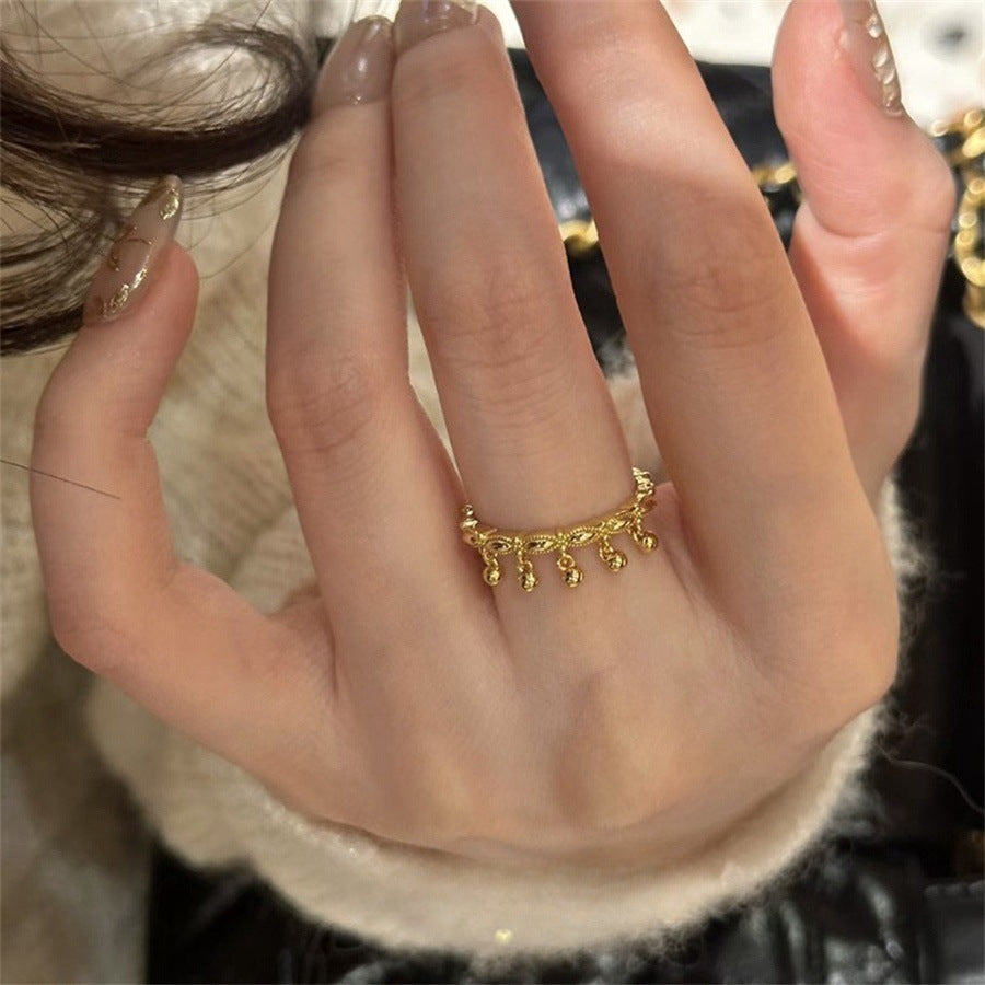 Antique Zircon Brushed Ring Female Retro Minority