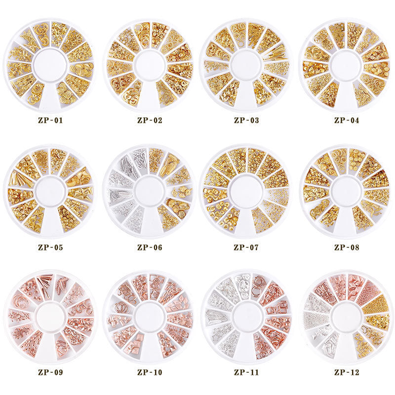 Nail Ornament Star Moon Rivet Hollow-Out Alloy Nails Decoration