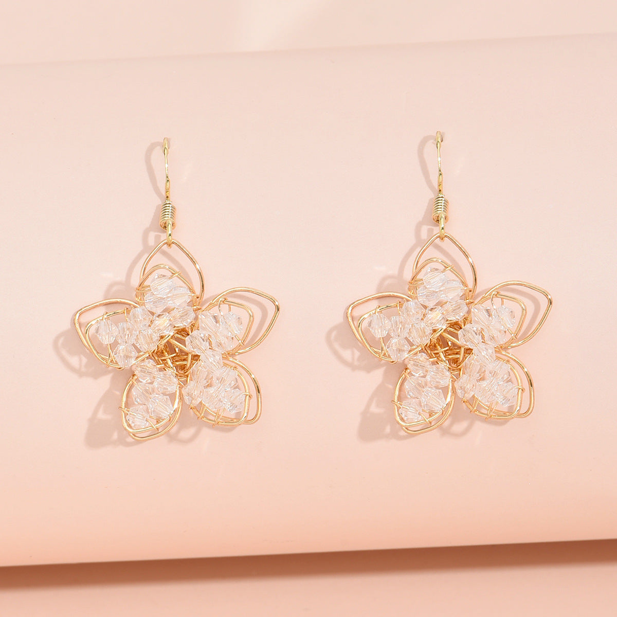 Creative Mini Five-pointed Star Crystal Flower Earrings