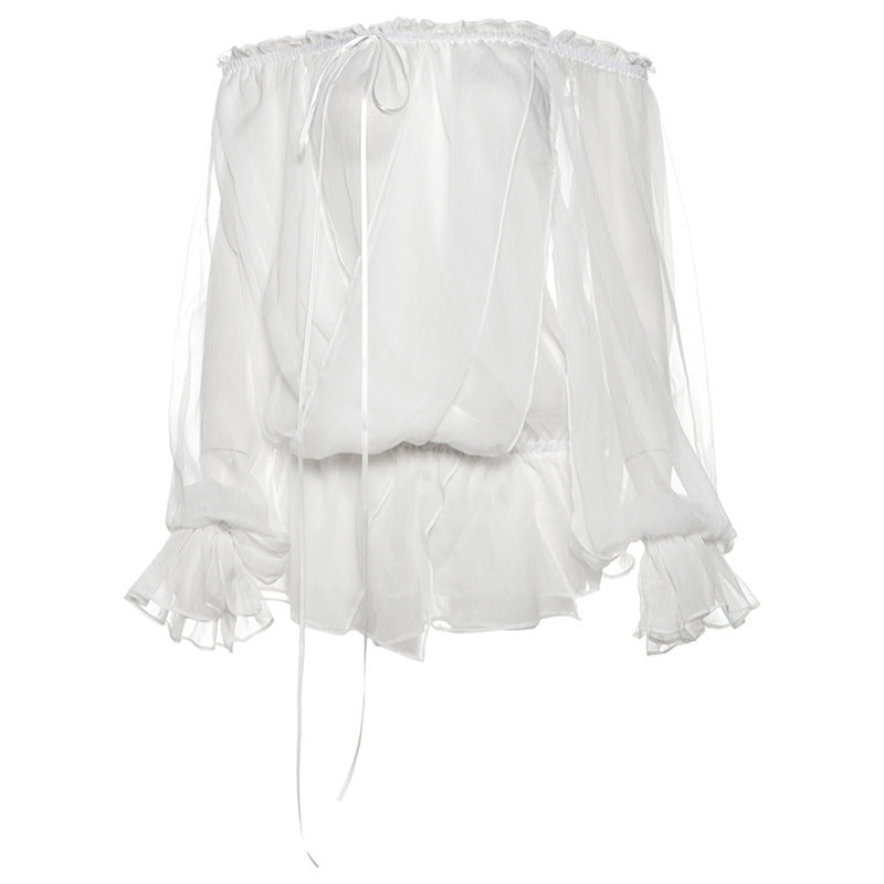 See-Through Pure Desire Flared Sleeves Long Sleeves