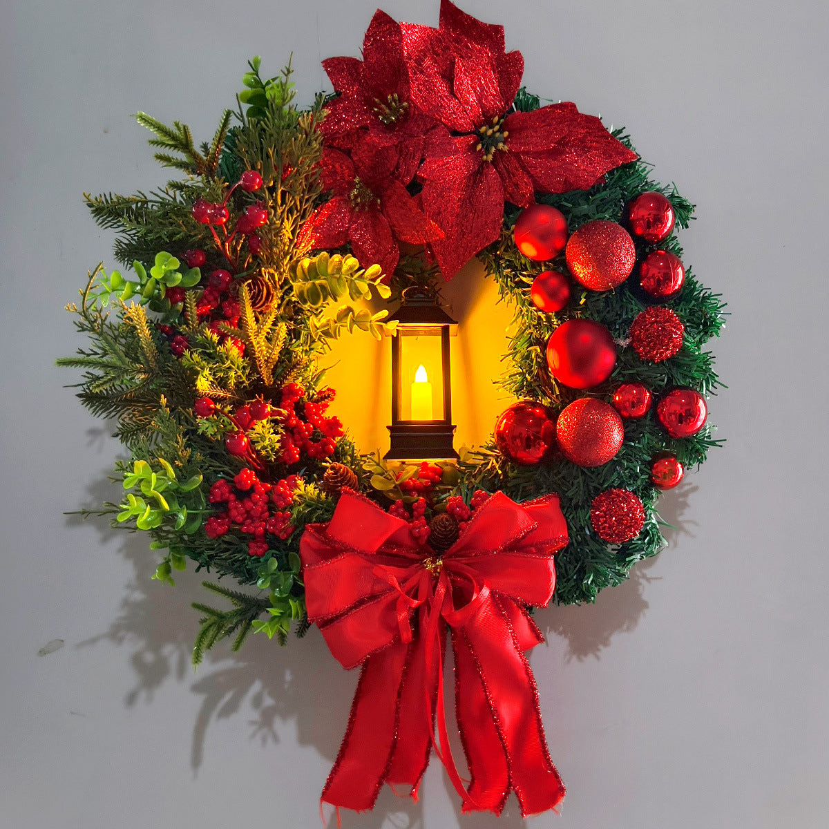 Christmas Light Wreath Door And Window Decoration Vine Ring