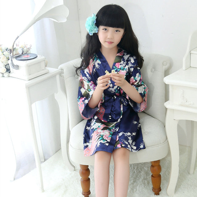 Silk Peacock Kimono Pajamas