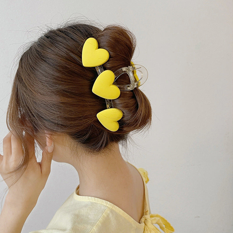 Color Love Clip Frosted Texture Back Head Hair Clip Hair Accessories Female