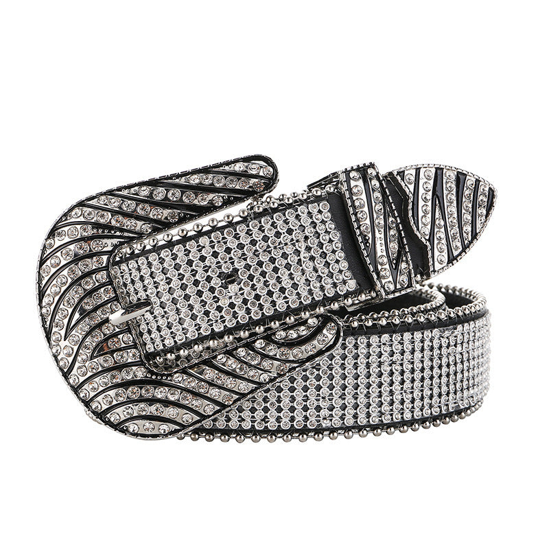 Women's Diamond Belt Zebra Pattern