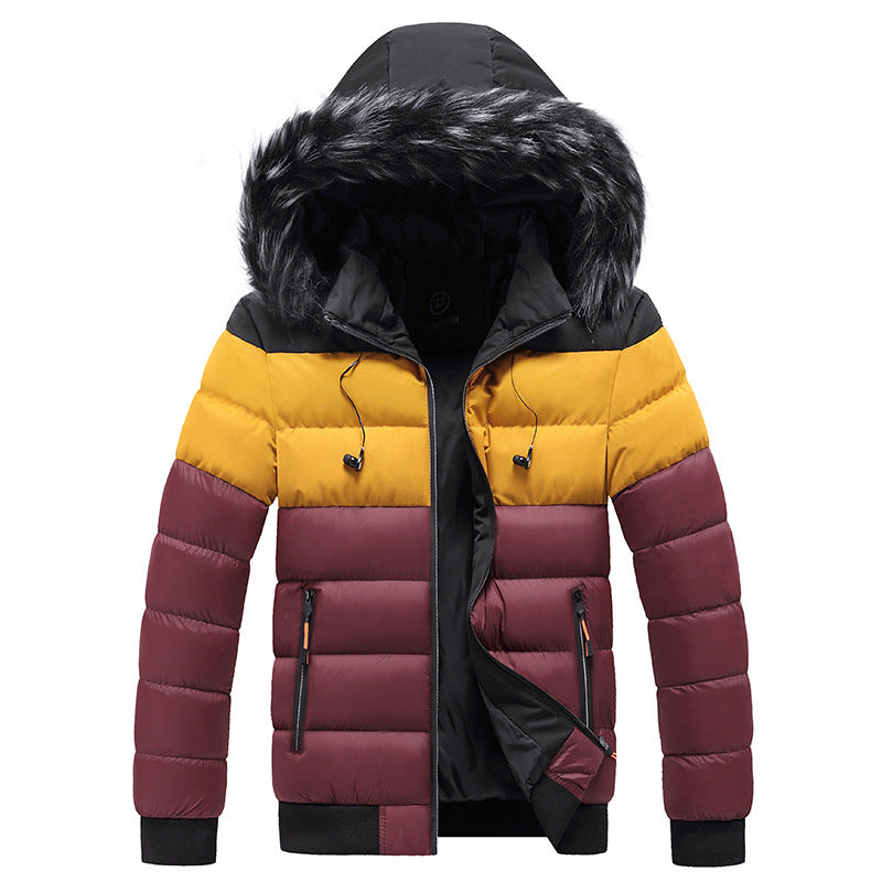 Hooded Jacket Men's Thick Warm Cotton Jacket ,
