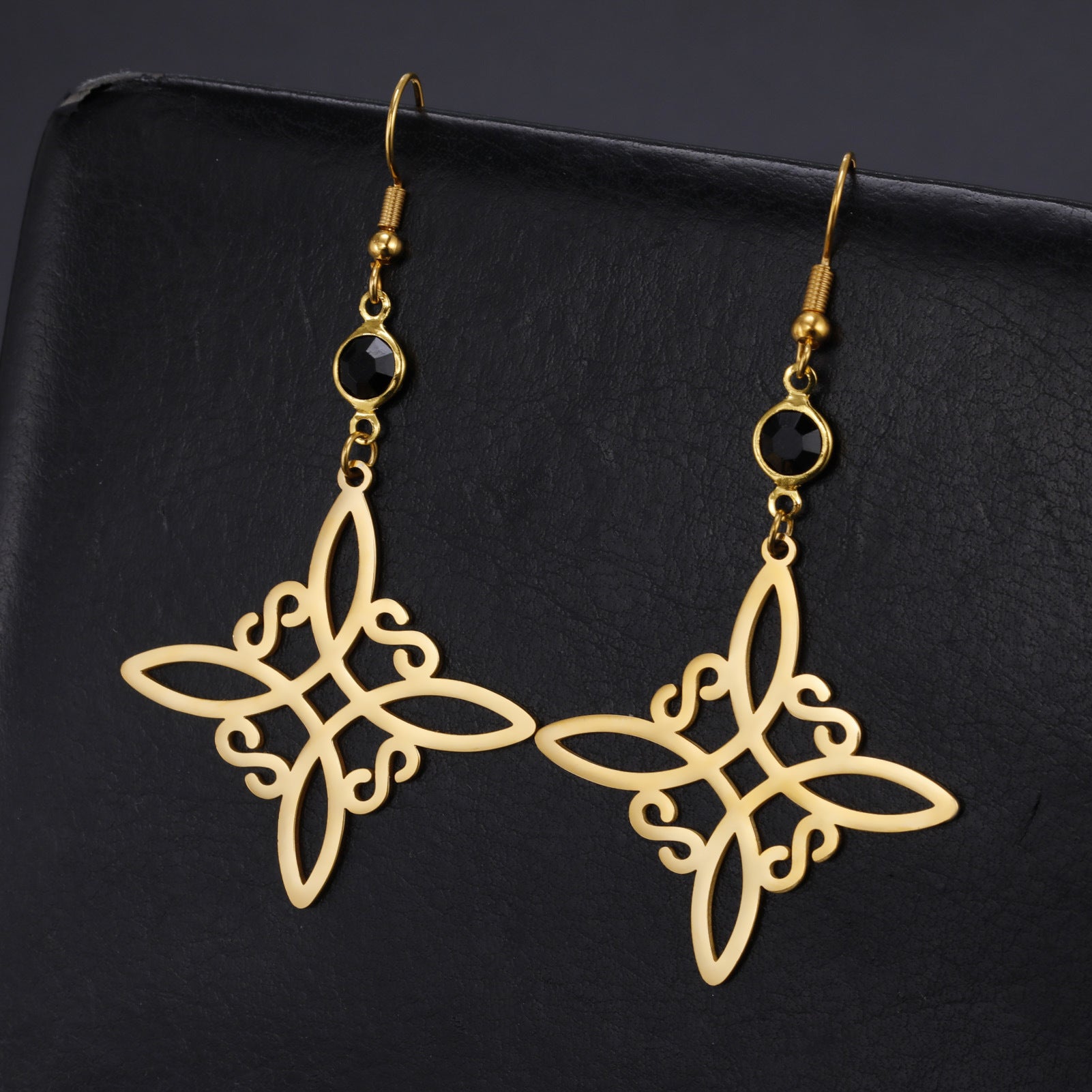 Women's S-shaped Pendant Stainless Steel Earrings